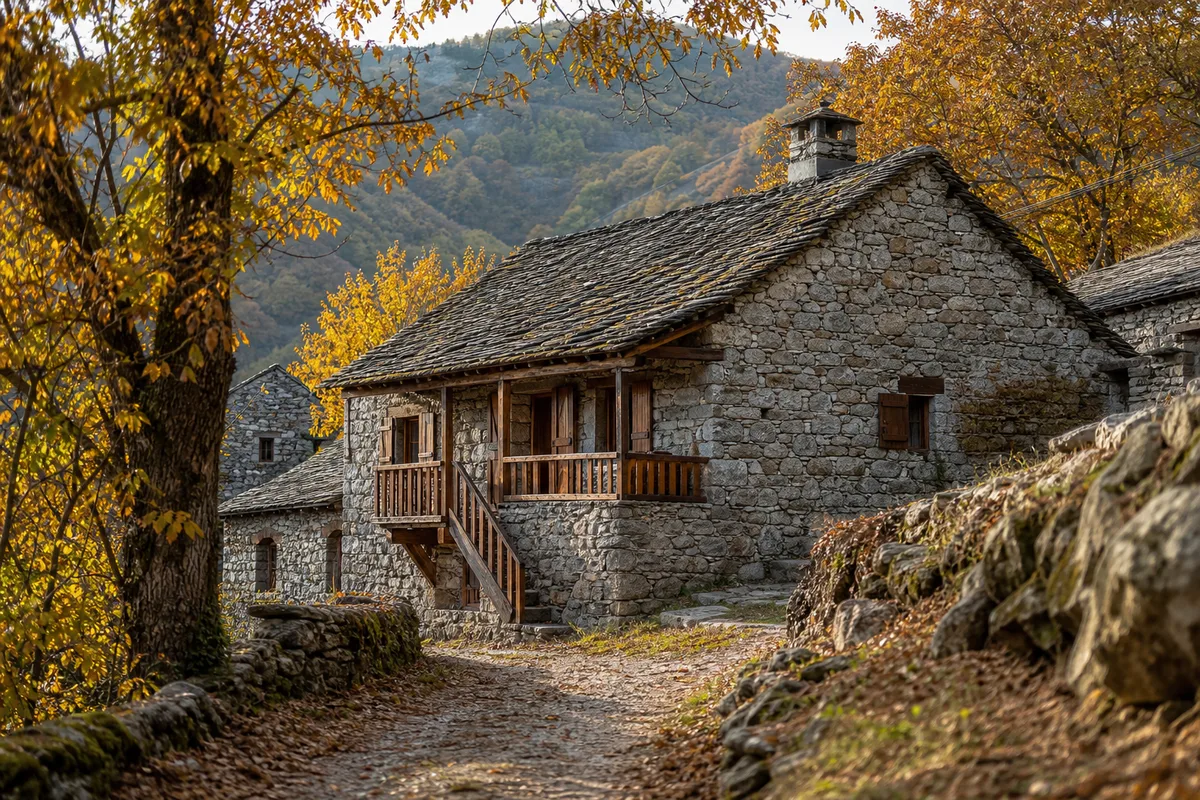 Gîte d&rsquo;étape en pierre cévenole niché parmi les châtaigniers